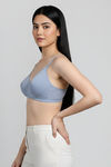 Zivame Beautiful Basics Double Layered Non Wired 3/4th Coverage T-Shirt Bra - Blue Blizzard — thumbnail 4